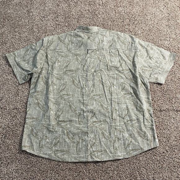 VTG Woolrich Khaki Newspaper Bass Button Shirt Men's 2XL Fishing All Over Print - Picture 2 of 8
